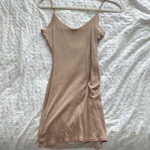 Elegant Tan Slip Dress